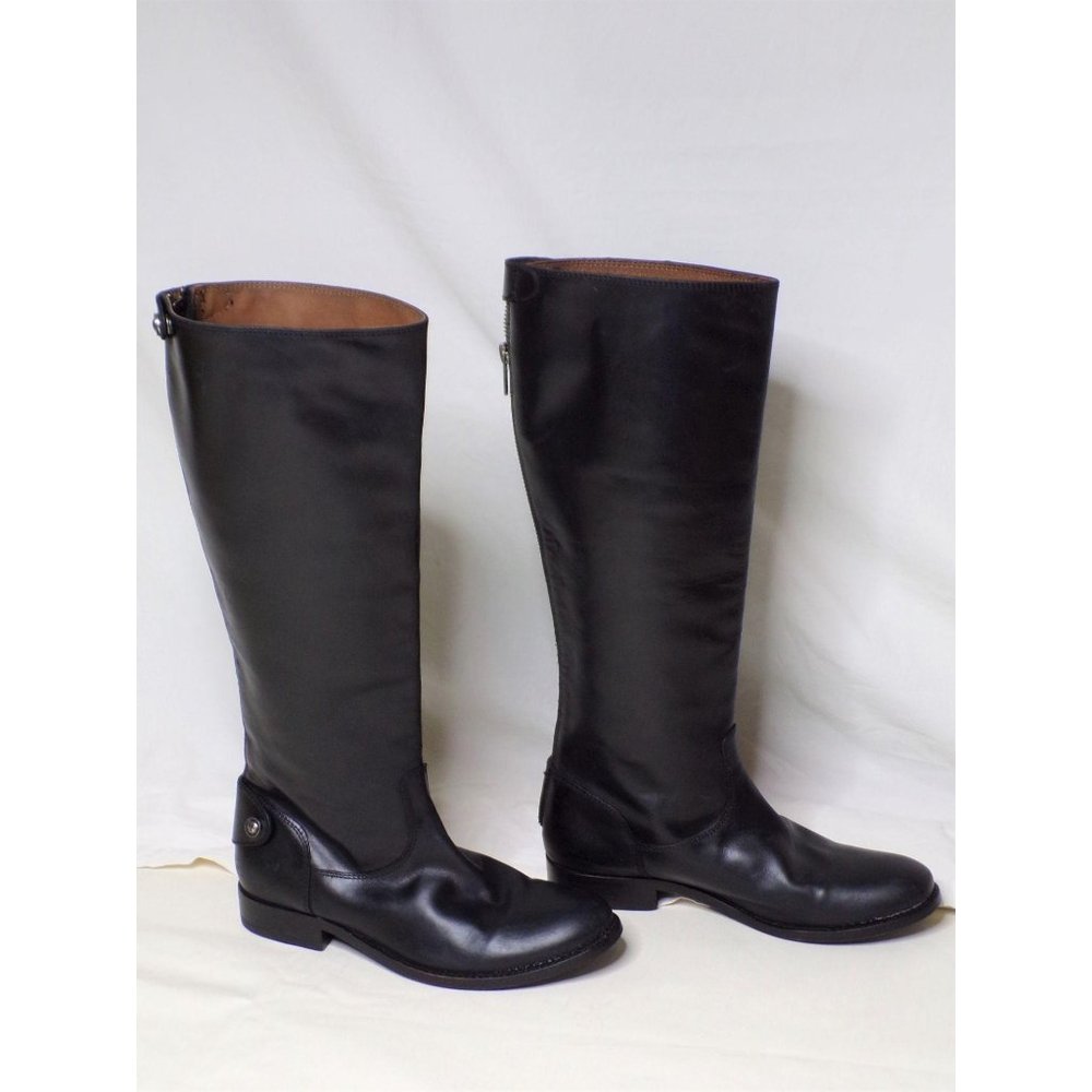 FRYE Melissa Button Zip Back Knee High Riding Boot Black 6 NEW - Picture 5 of 12